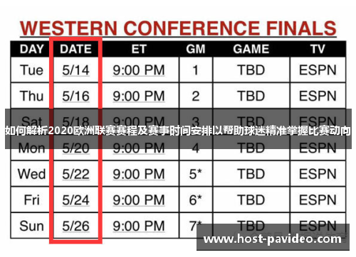 如何解析2020欧洲联赛赛程及赛事时间安排以帮助球迷精准掌握比赛动向 如何解析2020欧洲联赛赛程及赛事时间安排以帮助球迷精准掌握比赛动向